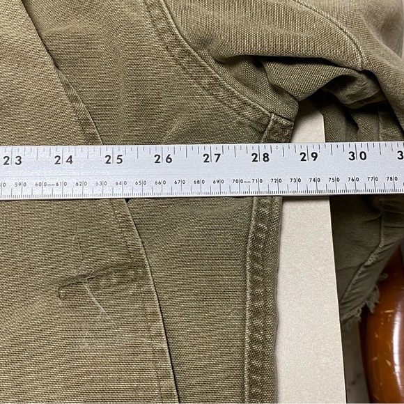 L.L. Bean Jacket Men's XL Tall Distressed Olive Green Barn Chore Coat lined - Picture 11 of 15